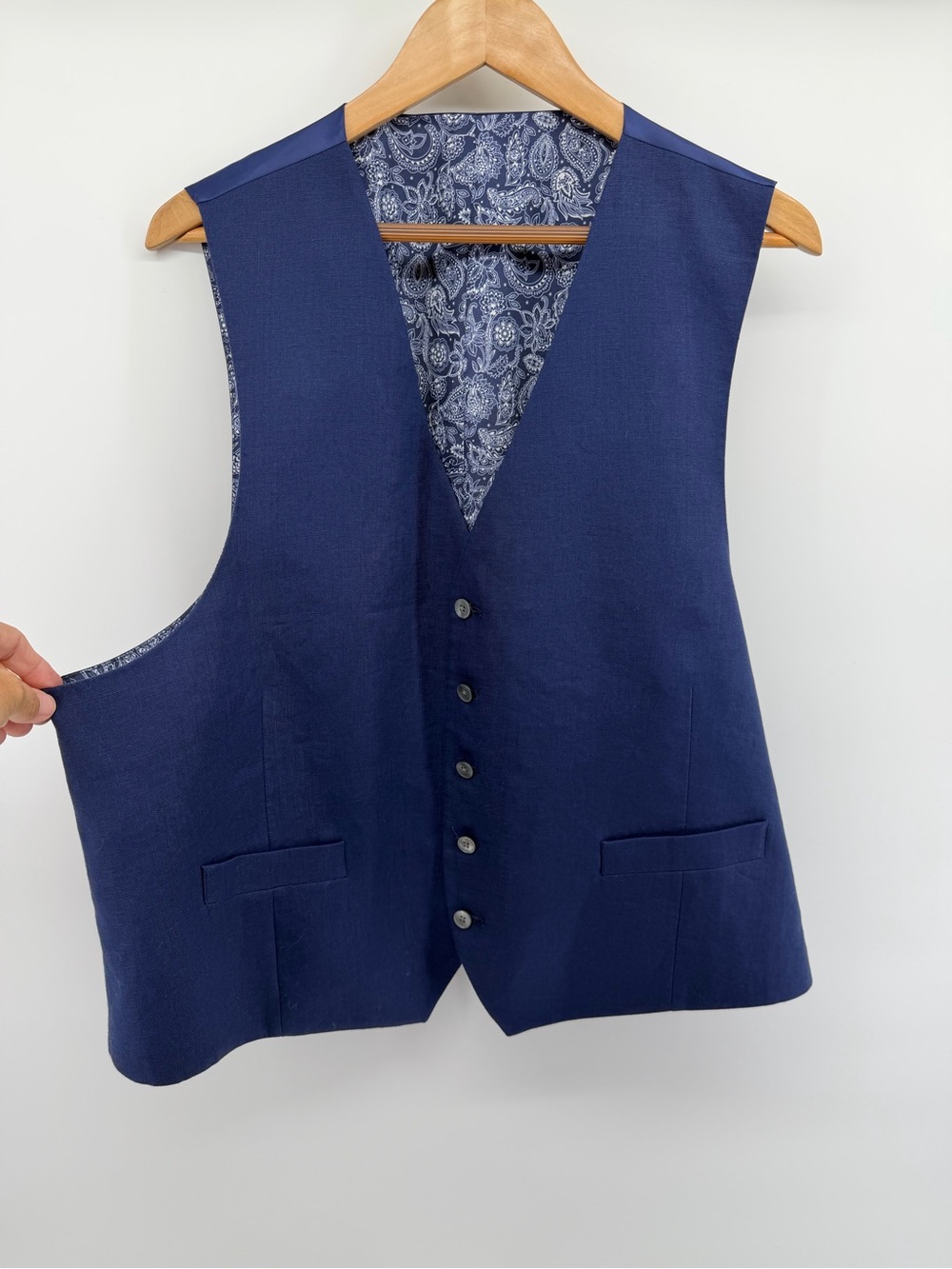 Lauren Ralph Lauren Navy Men’s Paisley-Lined Vest